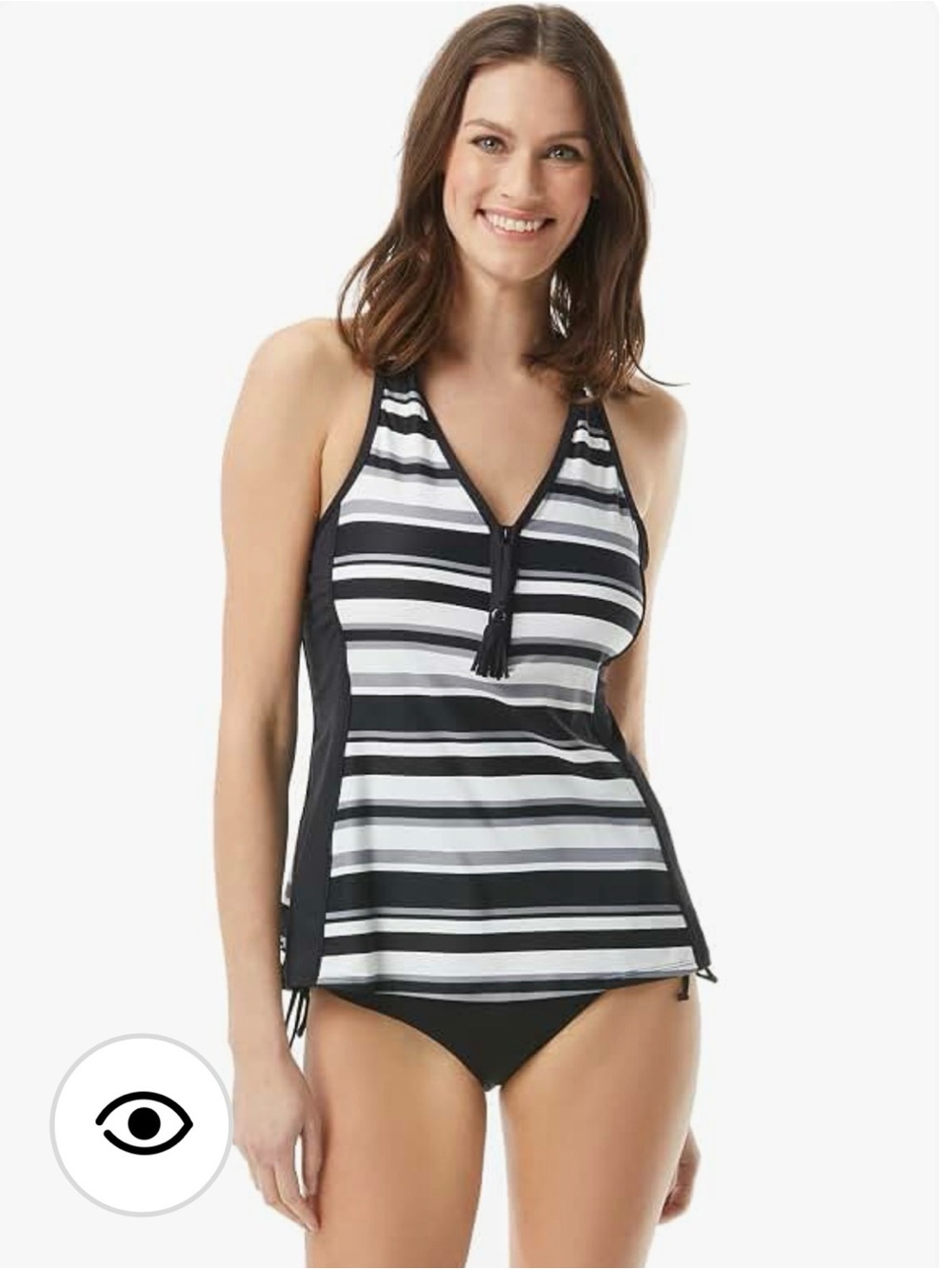 *NWT* Beach House Erinna Racerback Zip Front Tankini Top, MSRP: $71, Size 8